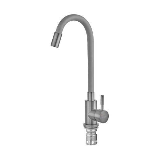 Змішувач для кухні MIXXUS SEO-011 GRAPHITE REFL.GRAY з нержавіючої сталі SUS304 з гнучким виливом (MI8225)