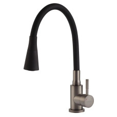 Змішувач для кухні MIXXUS SEO-011-T GRAPHITE REFL.BLACK (Колір графіт, вилив чорний) (MI8434)