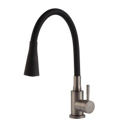 Змішувач для кухні MIXXUS SEO-011-T GRAPHITE REFL.BLACK (Колір графіт, вилив чорний) (MI8434)