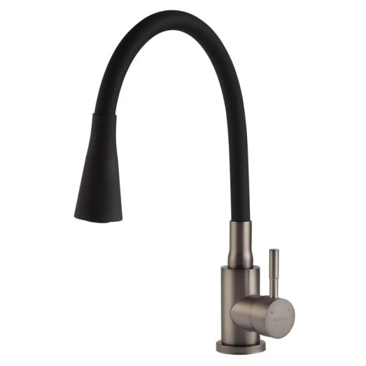 Змішувач для кухні MIXXUS SEO-011-T GRAPHITE REFL.BLACK (Колір графіт, вилив чорний) (MI8434)