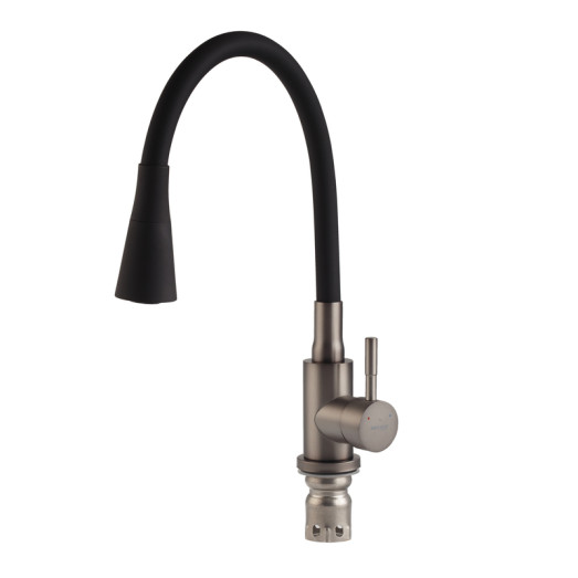 Змішувач для кухні MIXXUS SEO-011-T GRAPHITE REFL.BLACK (Колір графіт, вилив чорний) (MI8434)