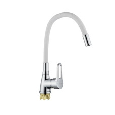 Смеситель для кухни с силиконовым изливом Champion Sop 014-045 (Nut) Refl.White (MI6362)