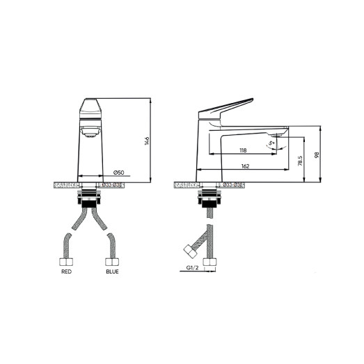 Змішувач для умивальника FADO Garda матовий чорний (MIX0504B)