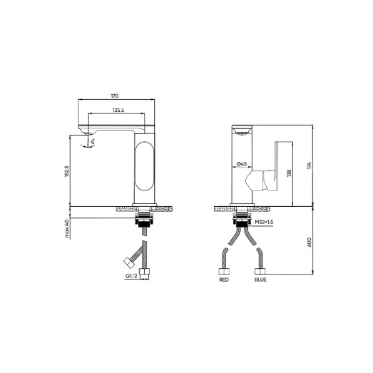 Змішувач для умивальника FADO Nemi матовий чорний (MIX0804B)