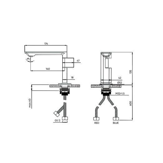Змішувач для умивальника FADO Tokio хром (MIX0404C)