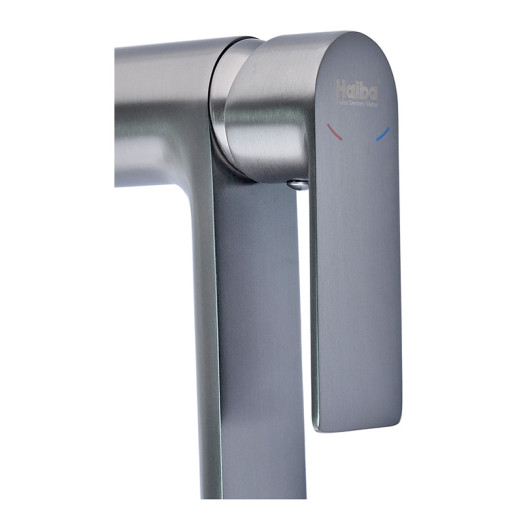 Змішувач для умивальника Haiba Alex 001 Long Graphite (HB3993)