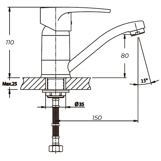 Змішувач для умивальника Haiba Ceba 555 (HB0035)