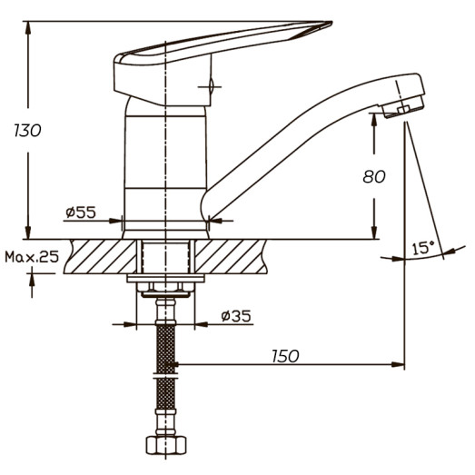Змішувач для умивальника Haiba Disk 555 (HB0058)