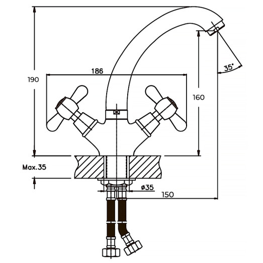 Змішувач для умивальника Haiba Dominox 272 (HB0080)