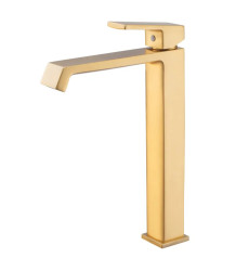 Змішувач для умивальника Haiba GAUDI 001 (HIGH) BRUSHED GOLD (HB9597)