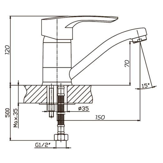Змішувач для умивальника Haiba HANSBERG 004 (HB0191)