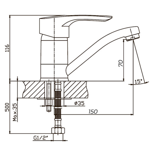Змішувач для умивальника Haiba Hansberg 004 білий (HB0189)