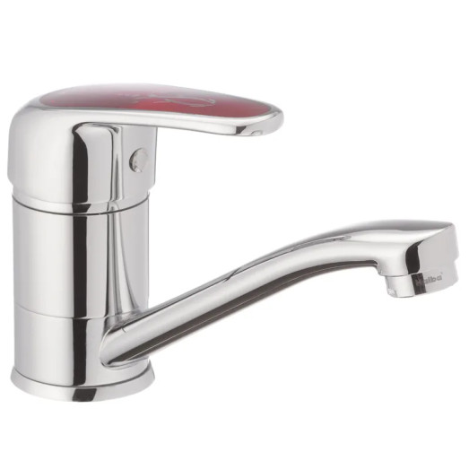 Змішувач для умивальника Haiba Magic 004 з червоною ручкою (HB0690)