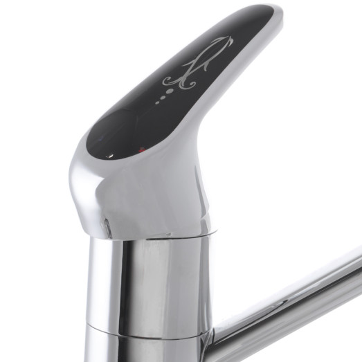 Змішувач для умивальника Haiba Magic 004 з чорною ручкою (HB0689)