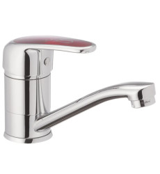 Змішувач для умивальника Haiba Magic 555 з червоною ручкою (HB0673)