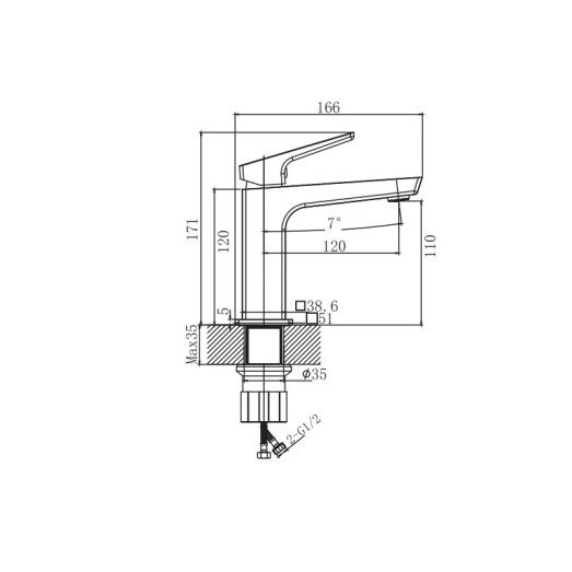 Змішувач для умивальника Haiba Turin 001 Nut (HB9655)