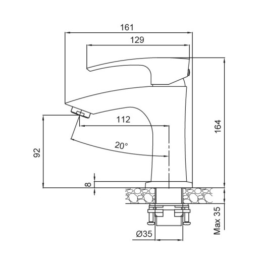 Смеситель для умывальника KOER KB-10007-05 (KR3439)