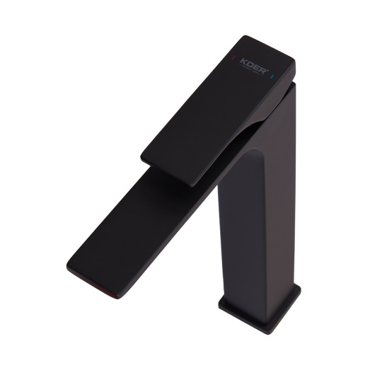 Змішувач для умивальника Koer KB-11010-05 високий чорний (KR3483)