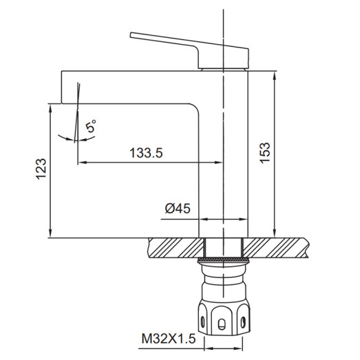 Змішувач для умивальника Koer KI-10016-02 (KR4789)
