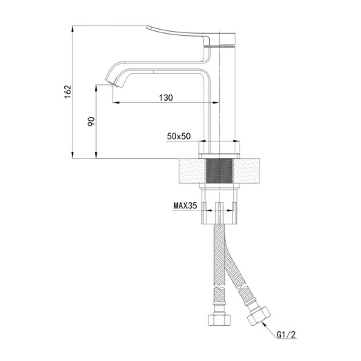 Смеситель для умывальника MIXXUS PREMIUM DALI 001 NUT GRAPHITE (Цвет графит) (MI6756)