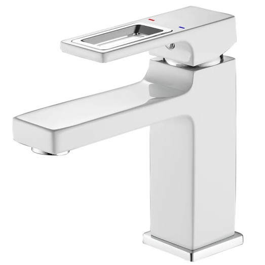 Смеситель для умывальника MIXXUS PREMIUM DANTE 001 NUT WHITE-CHROME (Цвет белый матовый, хром) (MI6792)