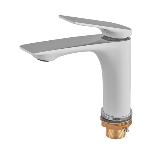 Смеситель для умывальника MIXXUS PREMIUM DERBY 001 NUT WHITE-CHROME (Цвет белый матовый, хром) (MI6613)