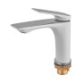 Смеситель для умывальника MIXXUS PREMIUM DERBY 001 NUT WHITE-CHROME (Цвет белый матовый, хром) (MI6613)