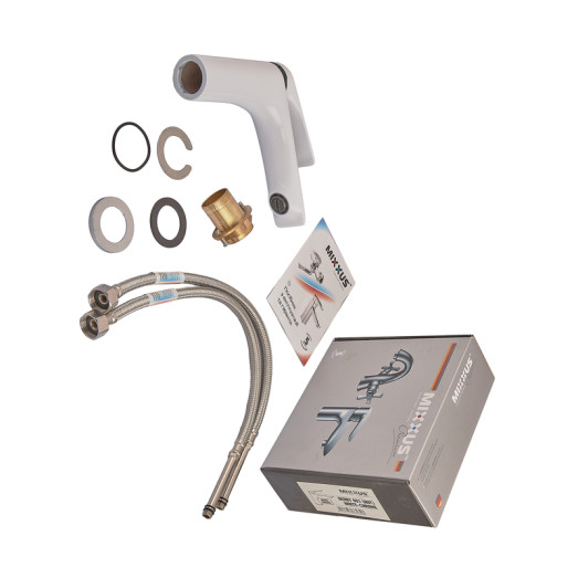 Смеситель для умывальника MIXXUS PREMIUM DERBY 001 NUT WHITE-CHROME (Цвет белый матовый, хром) (MI6613)