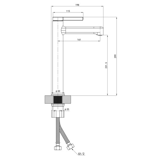 Смеситель для умывальника MIXXUS PREMIUM VERDI 001 NUT HIGH (MI8241)