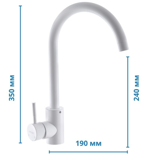 Смеситель для умывальника MIXXUS SUS-011-2 WHITE из нержавеющей стали SUS304 (Цвет белый) (MI5755)