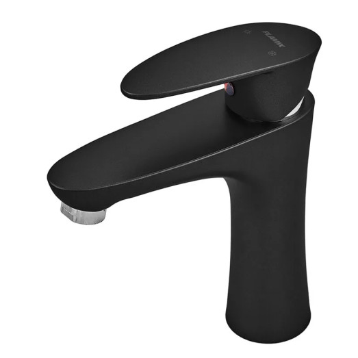 Смеситель для умывальника Plamix Cezar-001 SET Matte black (с подводом) (PM0662)