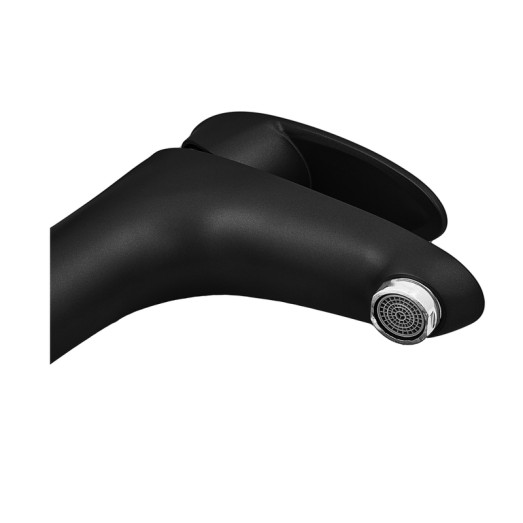 Смеситель для умывальника Plamix Cezar-001 SET Matte black (с подводом) (PM0662)