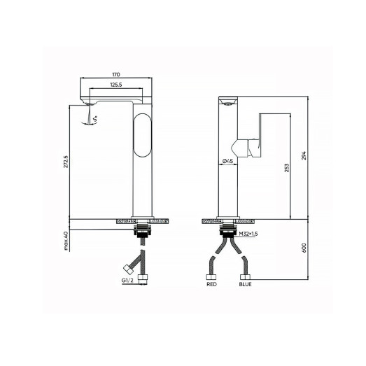 Змішувач для умивальника високий FADO Nemi хром (MIX08044C)