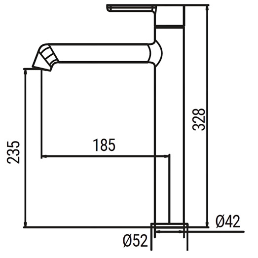 Змішувач для умивальника високий Koer KB-11029-01 колір хром (KR5479)