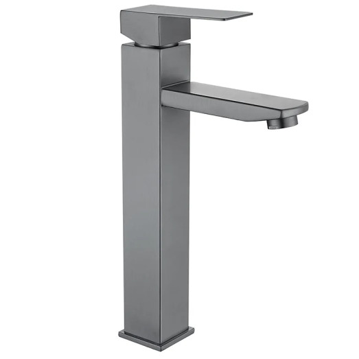 Смеситель для умывальника высокий MIXXUS KUB-001-HIGH GRAPHITE из нержавеющей стали SUS304 (Цвет графит) (MI6094)