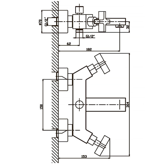 Смеситель для ванны Haiba Bergus 009 (HB0023)