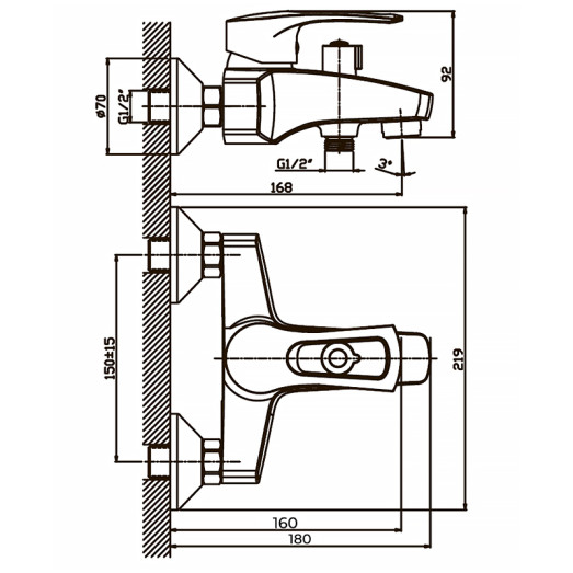 Смеситель для ванны Haiba Germes 009 (HB0141)