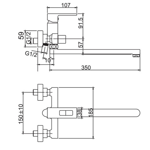 Змішувач для ванни Haiba KANT 006 EURO (HB9602)