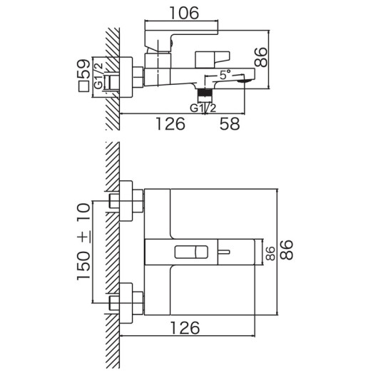 Смеситель для ванны Haiba KANT 009 EURO (HB9603)