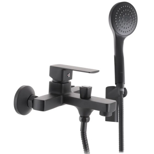 Смеситель для ванной Haiba Kubus 009 Euro Черный (HB3932)