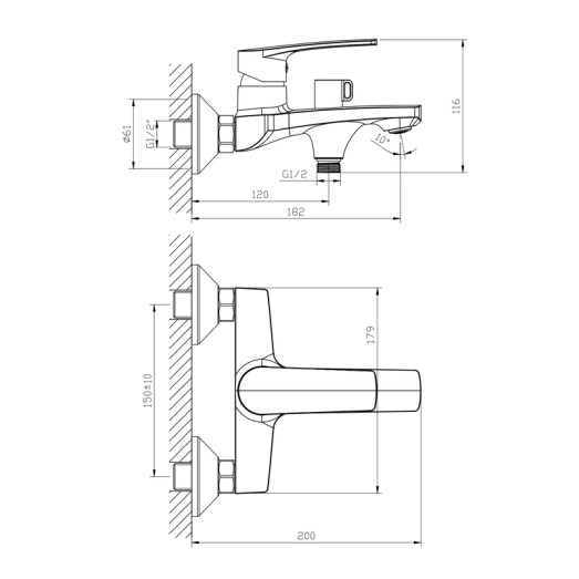 Смеситель для ванной Haiba Troya 009 Euro (HB9661)