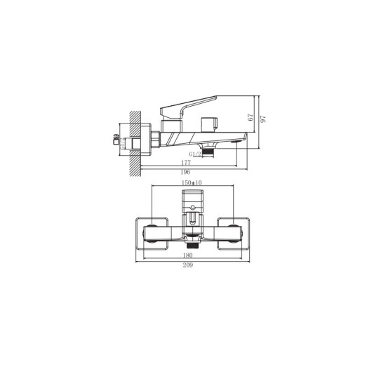 Смеситель для ванны Haiba Turin 009 Euro (HB9657)