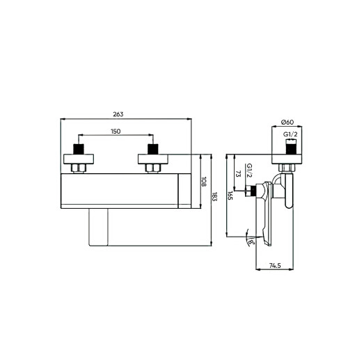 Змішувач для ванни в комплекті FADO Tokio хром (MIX0402C)