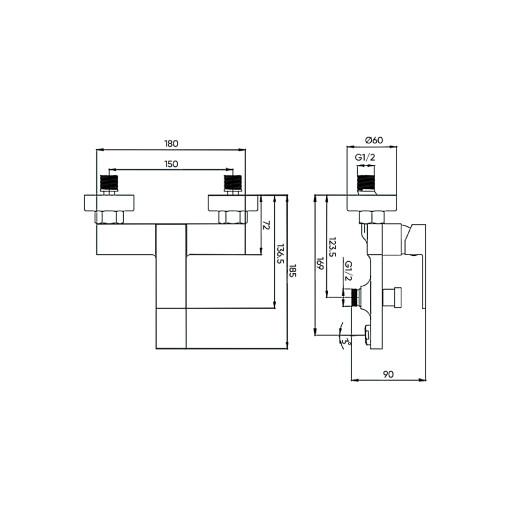 Змішувач для ванни в комплекті FADO Verona матовий чорний (MIX0602B)