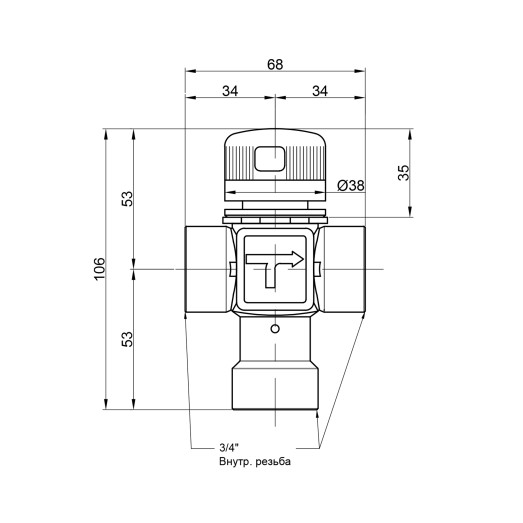 Смеситель термостатический Icma 3/4" №143 (90143AE05)