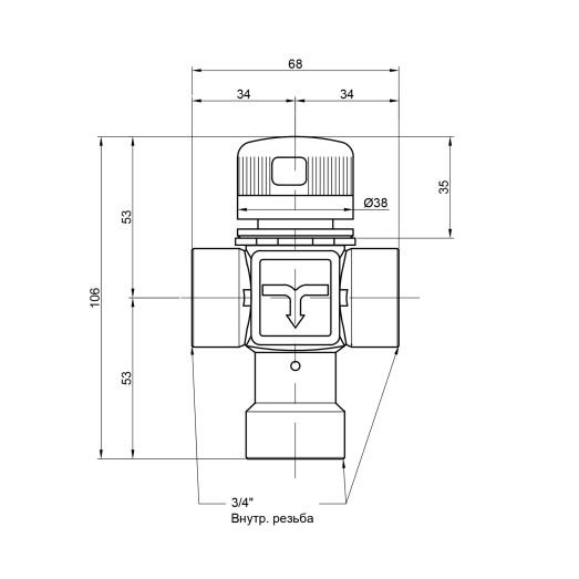 Смеситель термостатический Icma 3/4" №149 (90149AE05)