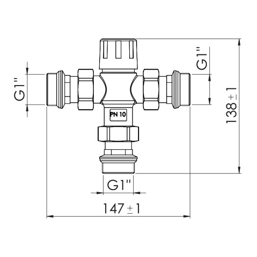 Змішувач термостатичний Thermo Alliance Forte 1" (SF010W25)