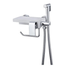 Змішувач з гігієнічним душем, тримачем рушника та кам'яною поличкою KOER KB-25101-01 (KR3390)