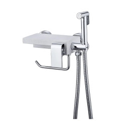 Змішувач з гігієнічним душем, тримачем рушника та кам'яною поличкою KOER KB-25101-01 (KR3390)