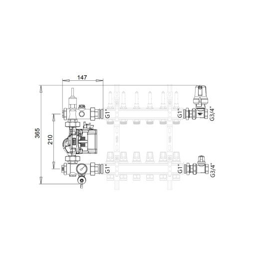 Змішувальна група Icma без насоса №M060 (87M060PG06)